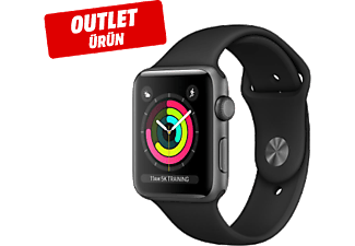 APPLE AW S3 GPS MQL12TU/A 42mm Uzay Grisi Alüminyum Kasa ve Siyah Spor Kordon Outlet 1176577