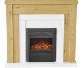 Elektrokamin mit MDF Umrandung Holz weiß