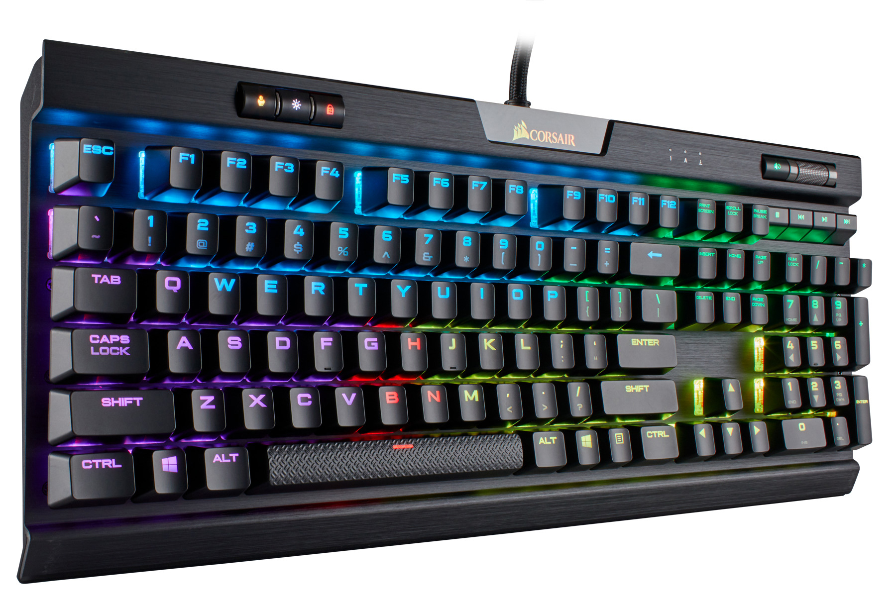 CORSAIR K70 RGB MK.2, Gaming Tastatur, Mechanisch, Cherry MX Red, kabelgebunden, Schwarz