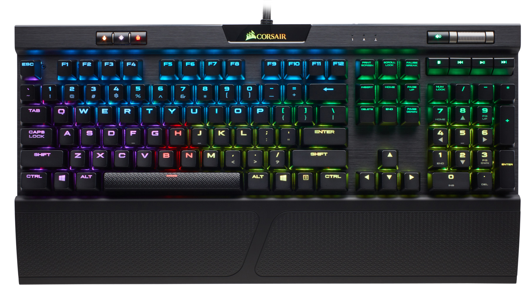 CORSAIR K70 RGB MK.2, Gaming Tastatur, Mechanisch, Cherry MX Red, kabelgebunden, Schwarz