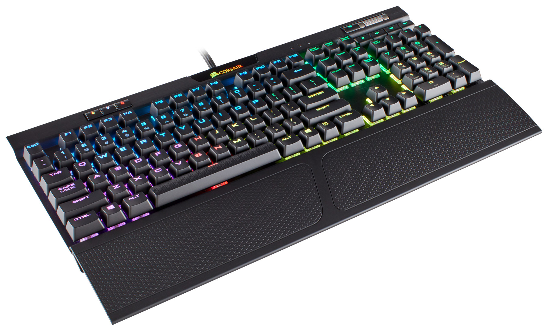 CORSAIR K70 RGB MK.2, Gaming Tastatur, Mechanisch, Cherry MX Red, kabelgebunden, Schwarz