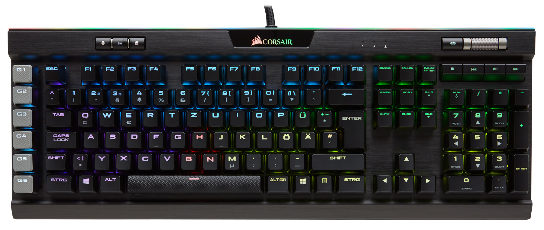 CORSAIR K95 RGB Platinum, Gaming Tastatur, Mechanisch, Cherry MX Brown, Schwarz
