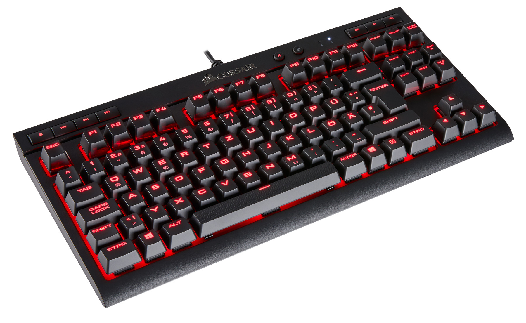 CORSAIR K63, Gaming Tastatur, Mechanisch, Cherry MX Red, kabelgebunden, Schwarz