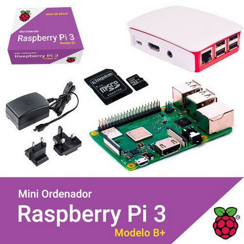 Mini Pc - Raspberry Pi Kit Raspberry Pi 3/Modelo B+/Microsd 32Gb/F.Alim N