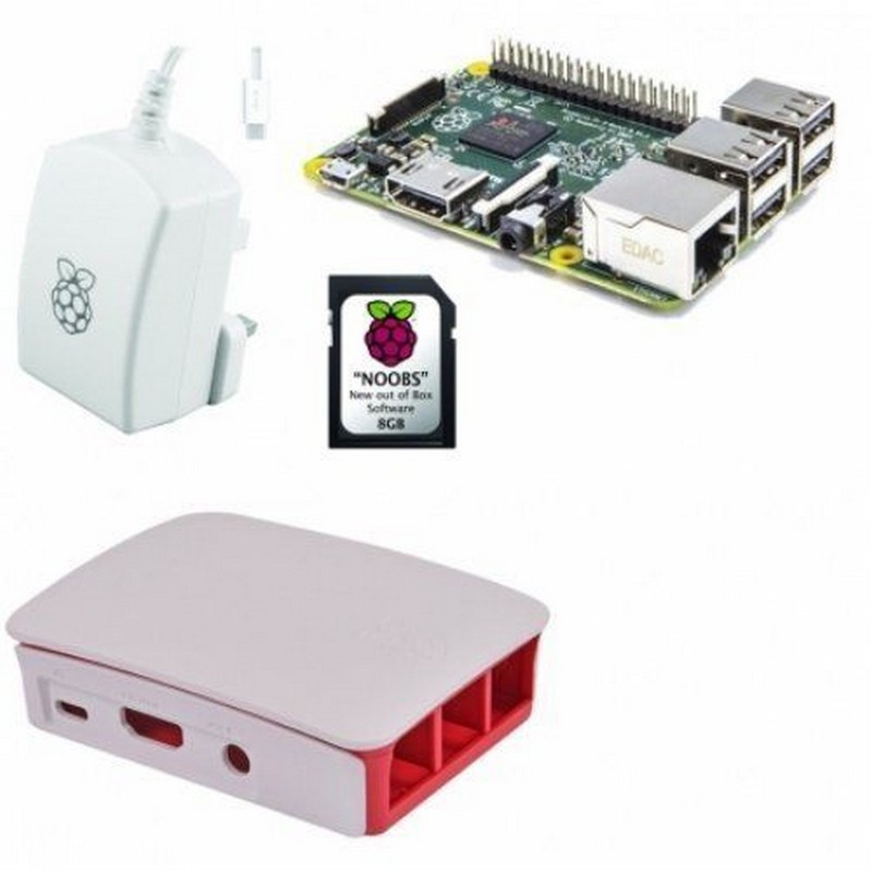 Kit Mini PC - Raspberry Pi 3 Modelo B+, MicroSD 32GB, F.Alimentación, Caja Roja-Blanca (RB-KIT-1032)