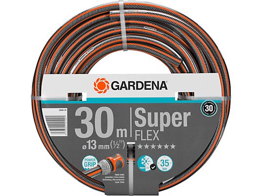 GARDENA 18096-20 Premium SuperFLEX - Tuyau d'arrosage (Noir/Orange)