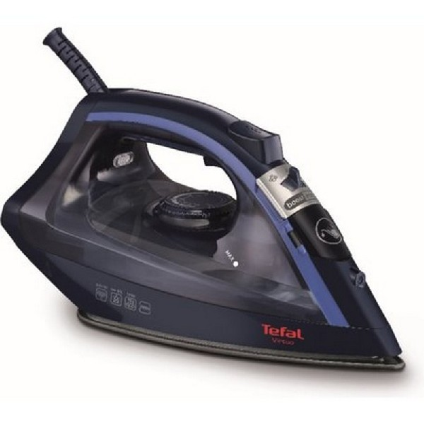 Plancha Tefal Virtuo fv1739 fv1739e0 2000w 2490gr de 025 l azul chorro 90 gmin suela vaporseco 2000 no necesita configuración golpe continuo 24 antical