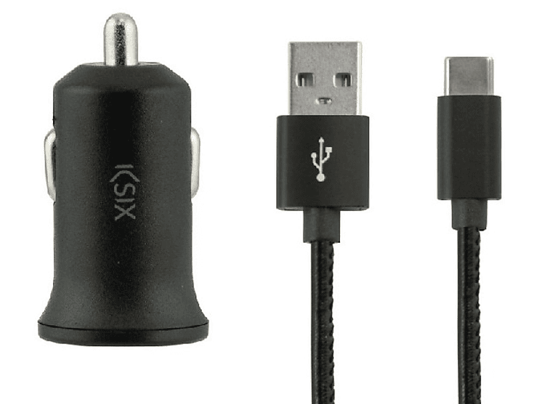 Cargador - Ksix Carg/Coche/Tipo C/2,4A/1M/Separado/B
