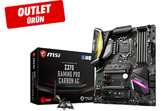 MSI MSI Z370 Gaming Pro Carbon AC DDR4 4000(OC) Mhz Sata 6GB/S M2 USB3.1 ATX Wifi Anakart Outlet 1178442