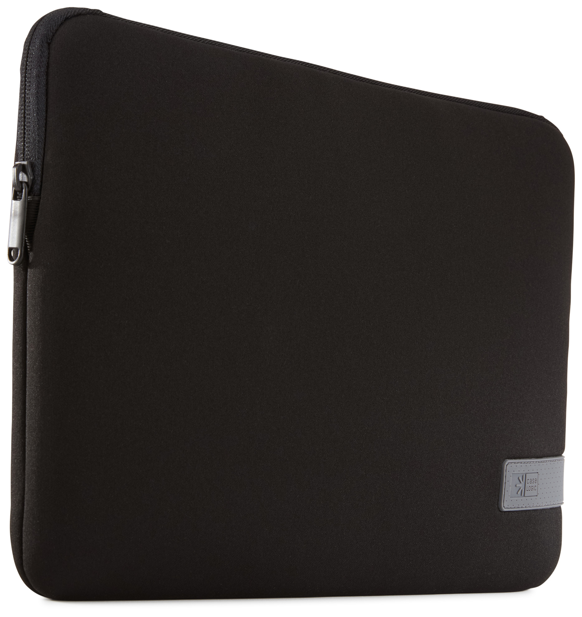 Housse d'ordinateur portable noire avec fermeture éclair et logo Case Logic.