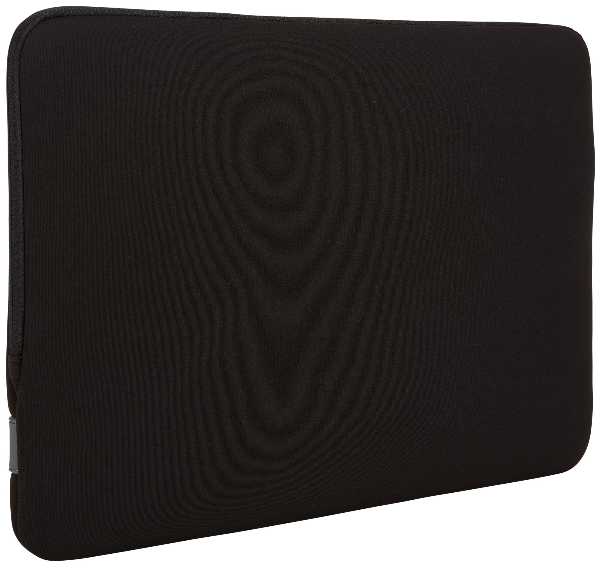 Housse d'ordinateur portable noire avec un design simple et lisse.