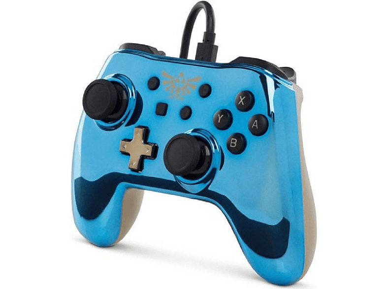 Mando - Power A Nsw Wired Controller - Chrome Zelda Link