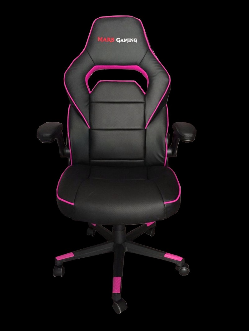 Silla gaming - Mars Gaming MGC117, Altura e inclinación ajustables, Reposabrazos abatible, Rosa