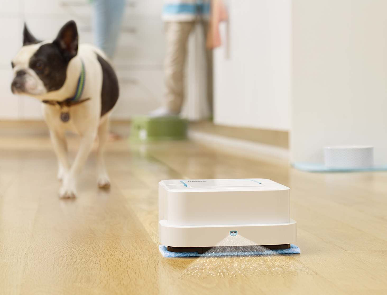Robot friegasuelos - iRobot Braava jet 240, pulverizador de chorro a presión, friega y pasa la mopa