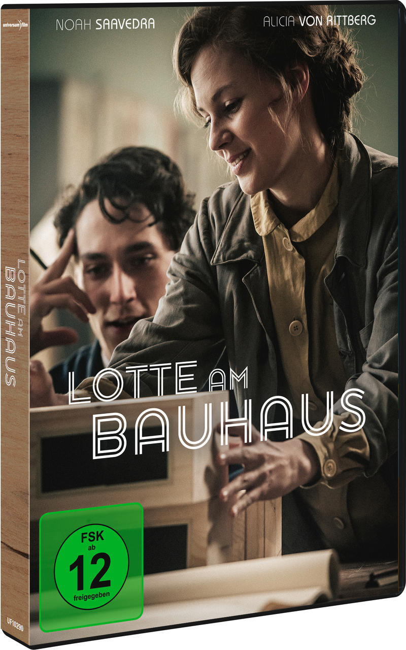 DVD-Cover für 'Lotte am Bauhaus' mit zwei Personen und dem Titel.