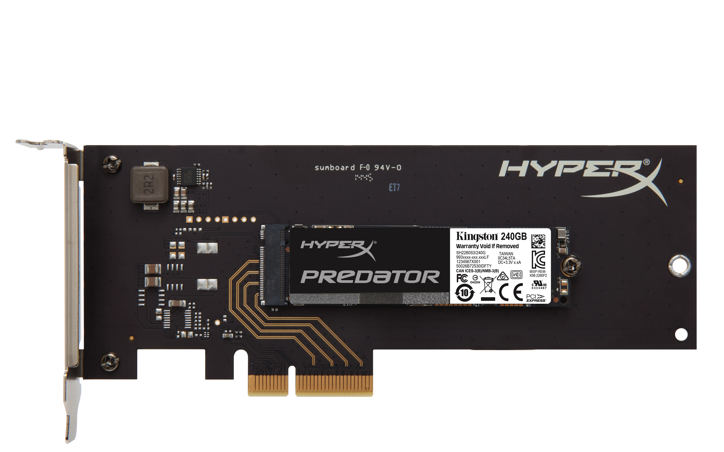 KINGSTON HyperX Predator 240GB X4 M.2 PCIe SSD SHPM2280P2H/240G (1400MB/s Okuma ve 600MB/s Yazma Hızı)