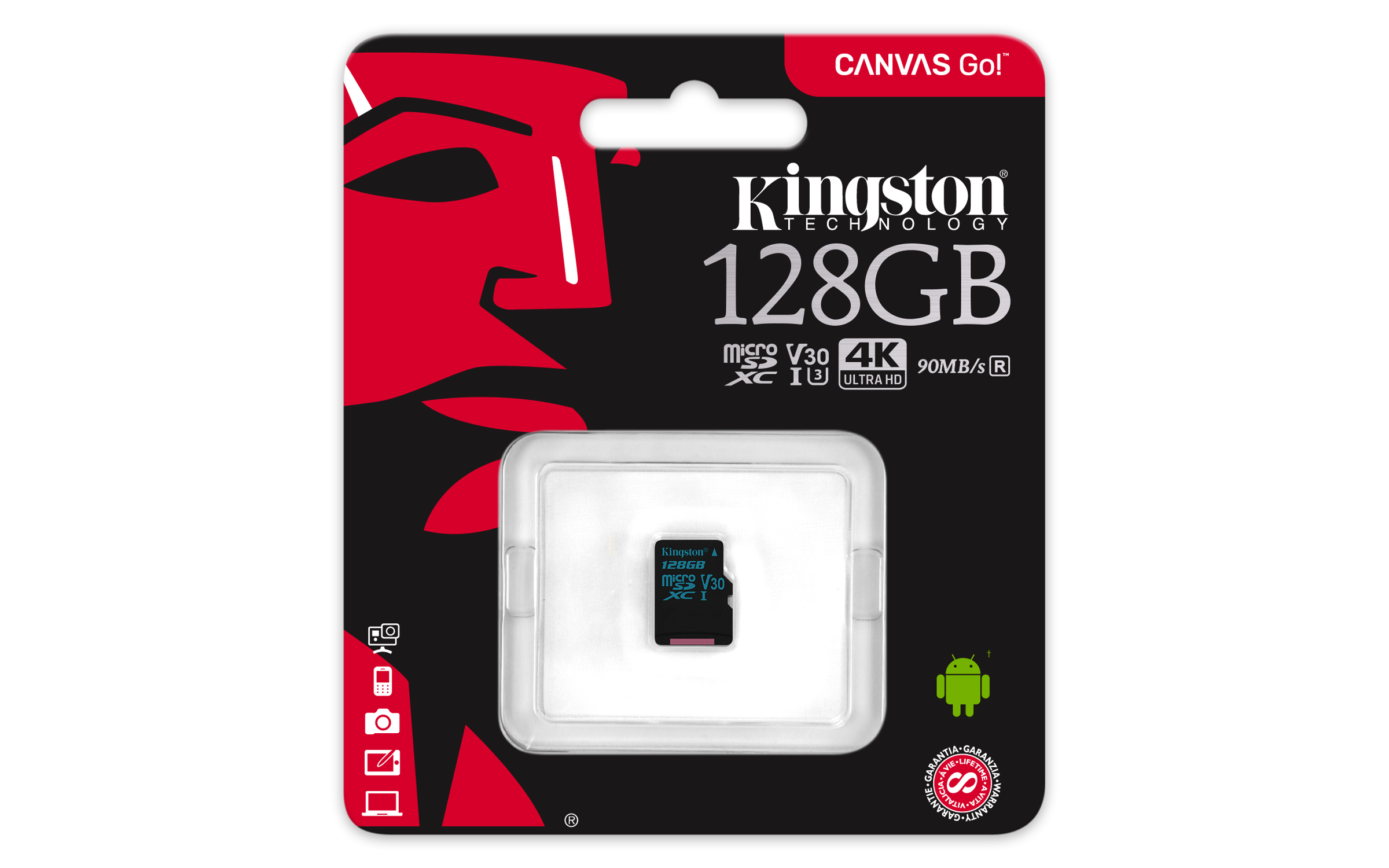 Tarjeta Micro SD - Kingston, SDXC UHS-I/128GB/90MB/S/SDCG2/128GBSP