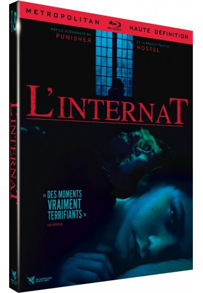 DVD cover for the horror film "L'Internat" with a blue-toned image.