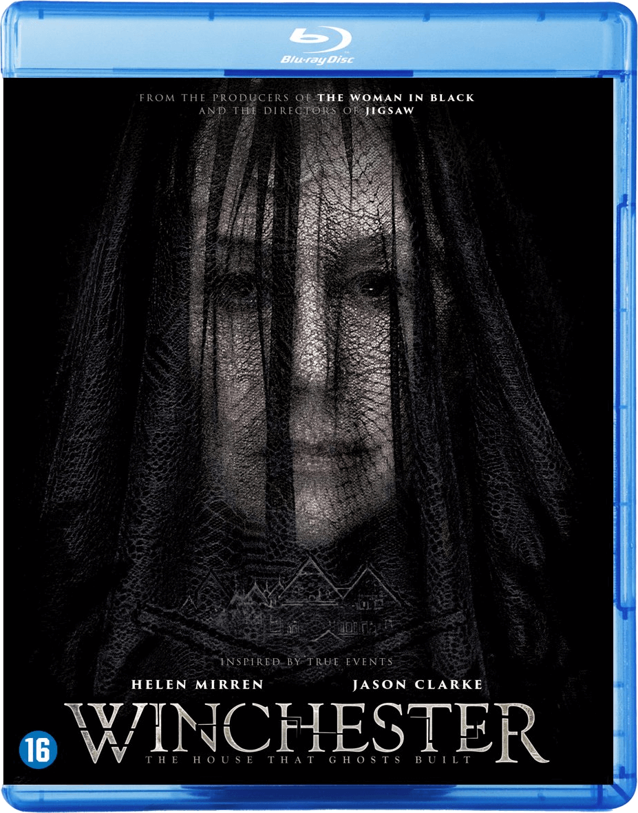 Blu-ray-hoes voor 'Winchester: The House That Ghosts Built' met Helen Mirren.