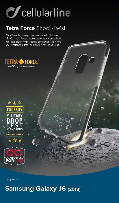 CELLULAR LINE Tetra Galaxy Backcover, Force, J6 + Samsung, Schwarz (2018)