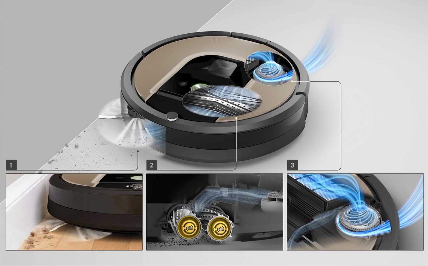 Robot aspirador - iRobot Roomba R966, Succión 5x superior, Toda la casa, Dirt Detect, Con Wi-Fi