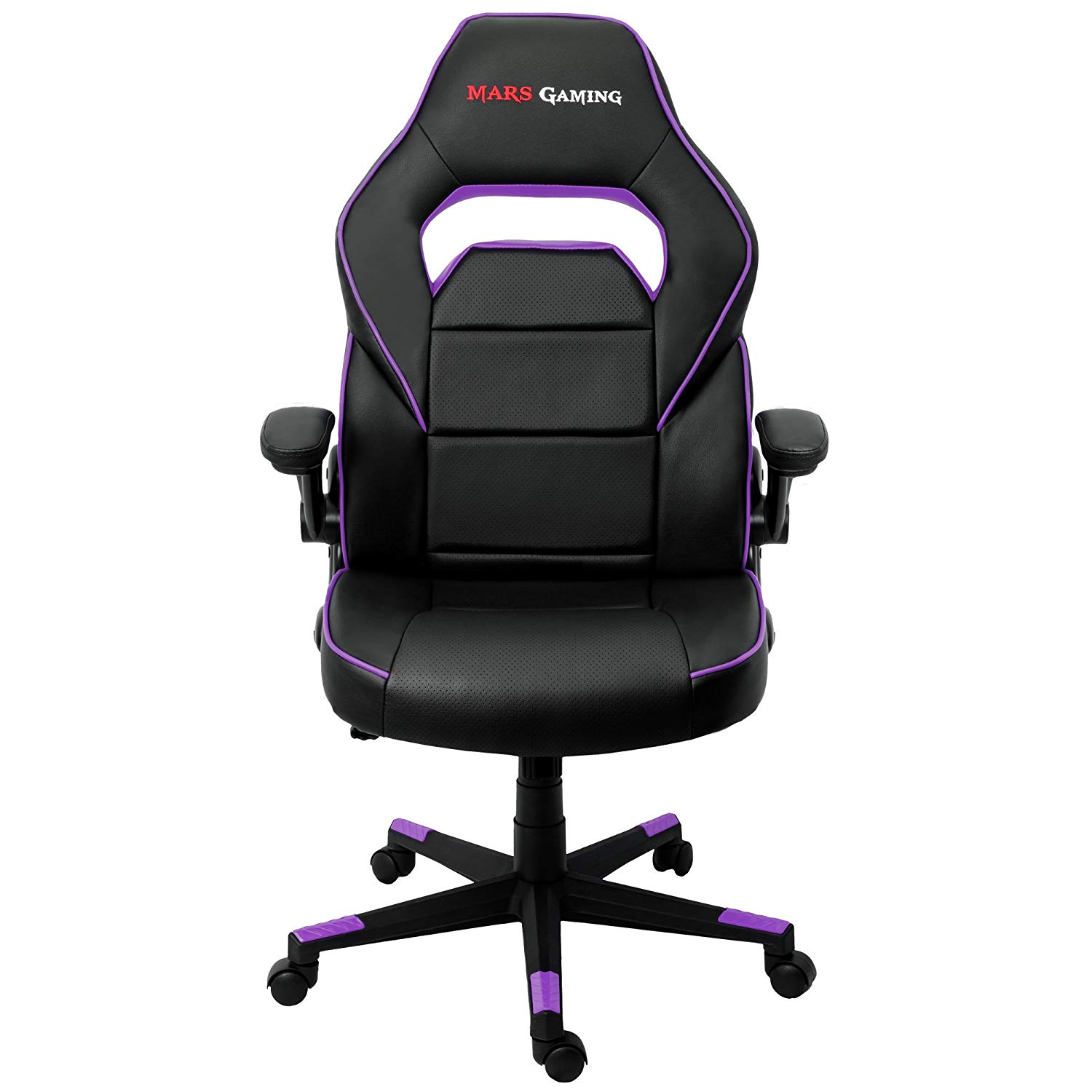 Silla gaming - Mars Gaming MGC117, Altura e inclinación ajustables, Reposabrazos abatible, Lila