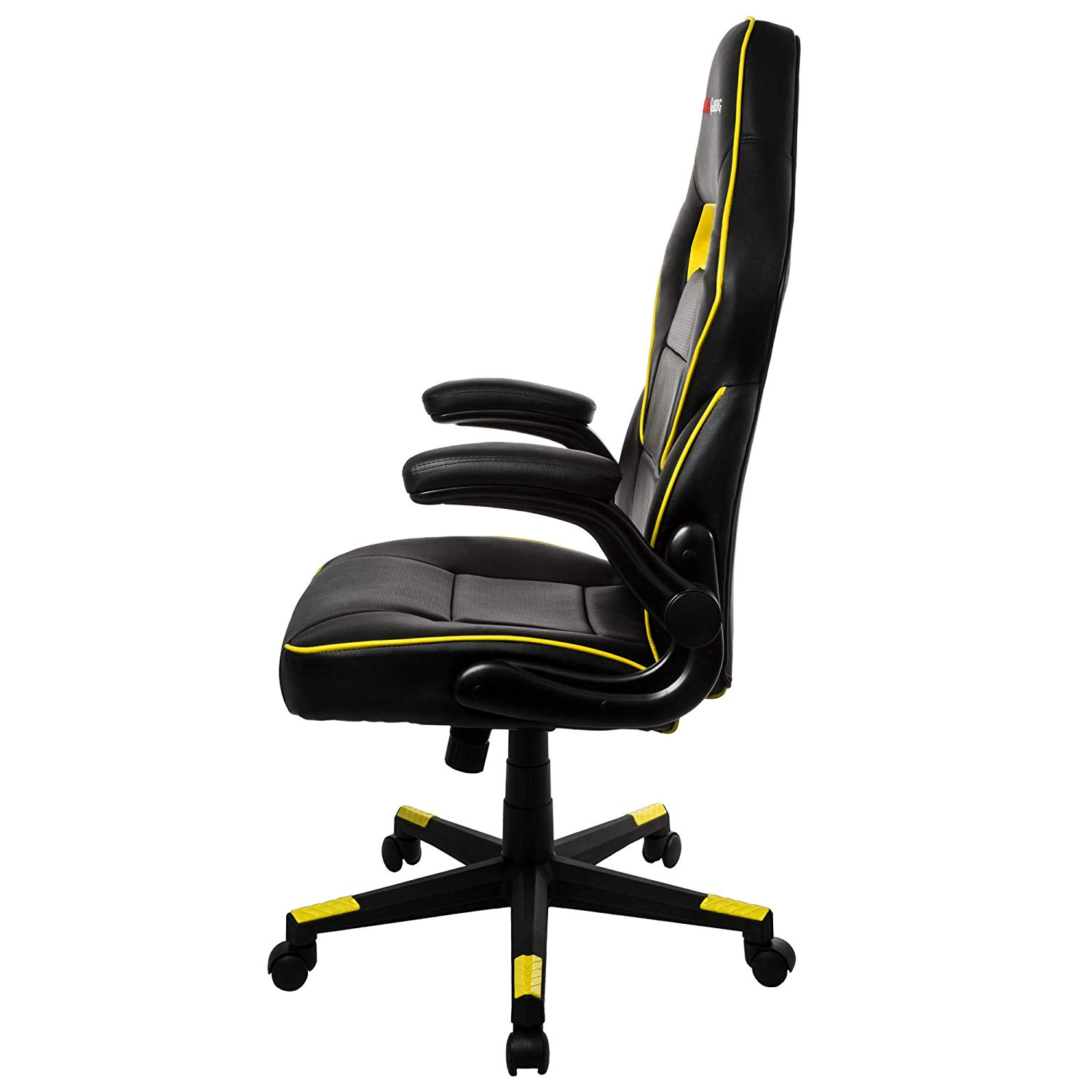 Silla gaming - Mars Gaming MGC117, Altura e inclinación ajustables, Reposabrazos abatible, Amarillo