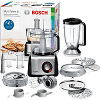 BOSCH Kompakt-Küchenmaschine MC 812M865 mit 1250 Watt in Schwarz/Silber Küchenmaschine Schwarz, Silber (Rührschüsselkapazität: 3,9 l, 1250 Watt)