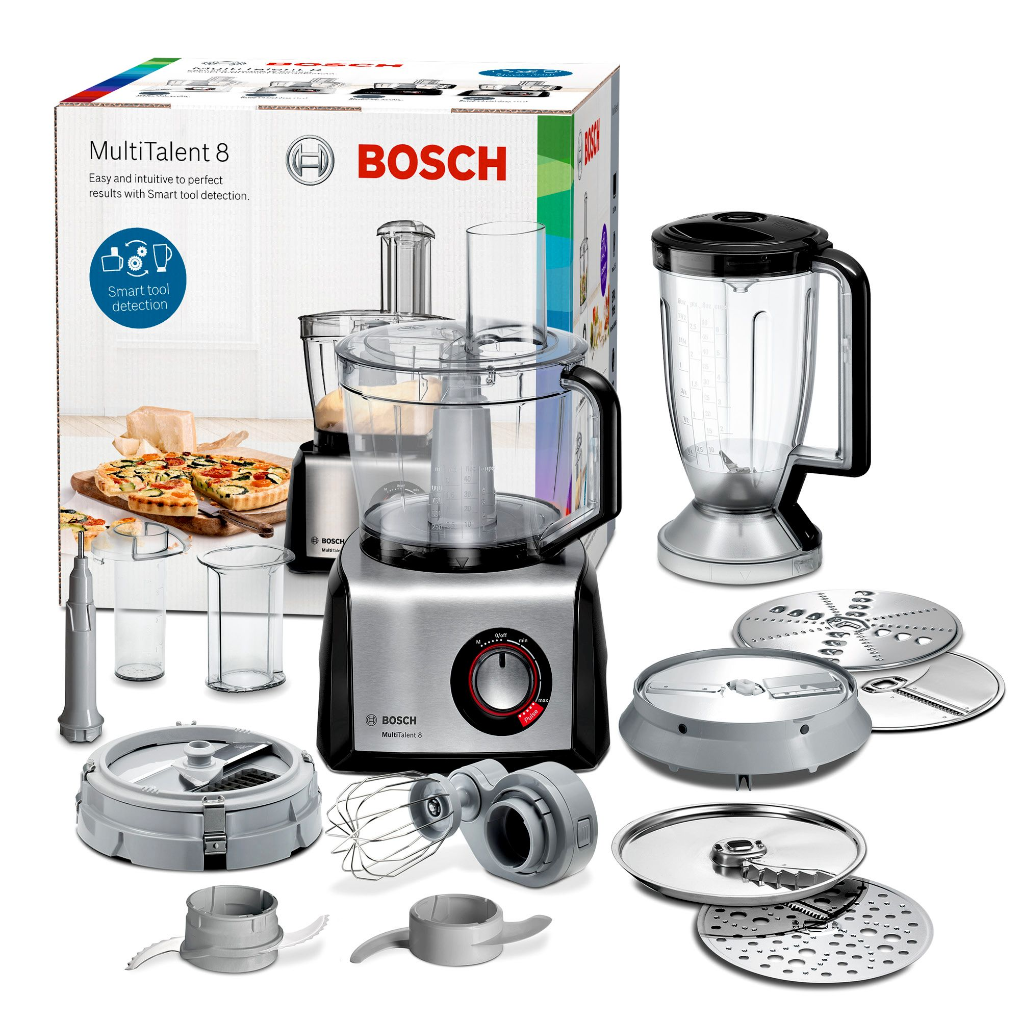 BOSCH Kompakt-Küchenmaschine MC 812M865 mit 1250 Watt in Schwarz/Silber Küchenmaschine Schwarz, Silber (Rührschüsselkapazität: 3,9 l, 1250 Watt)