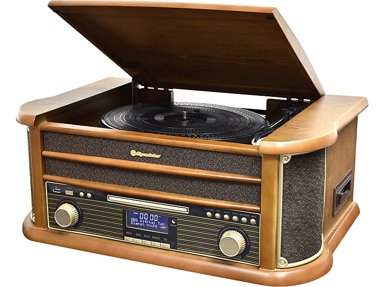 Roadstar Platenspeler Bluetooth Wooden Retro Syle Usb Dab+ Cd Cassette (hif 1993 Dbt)