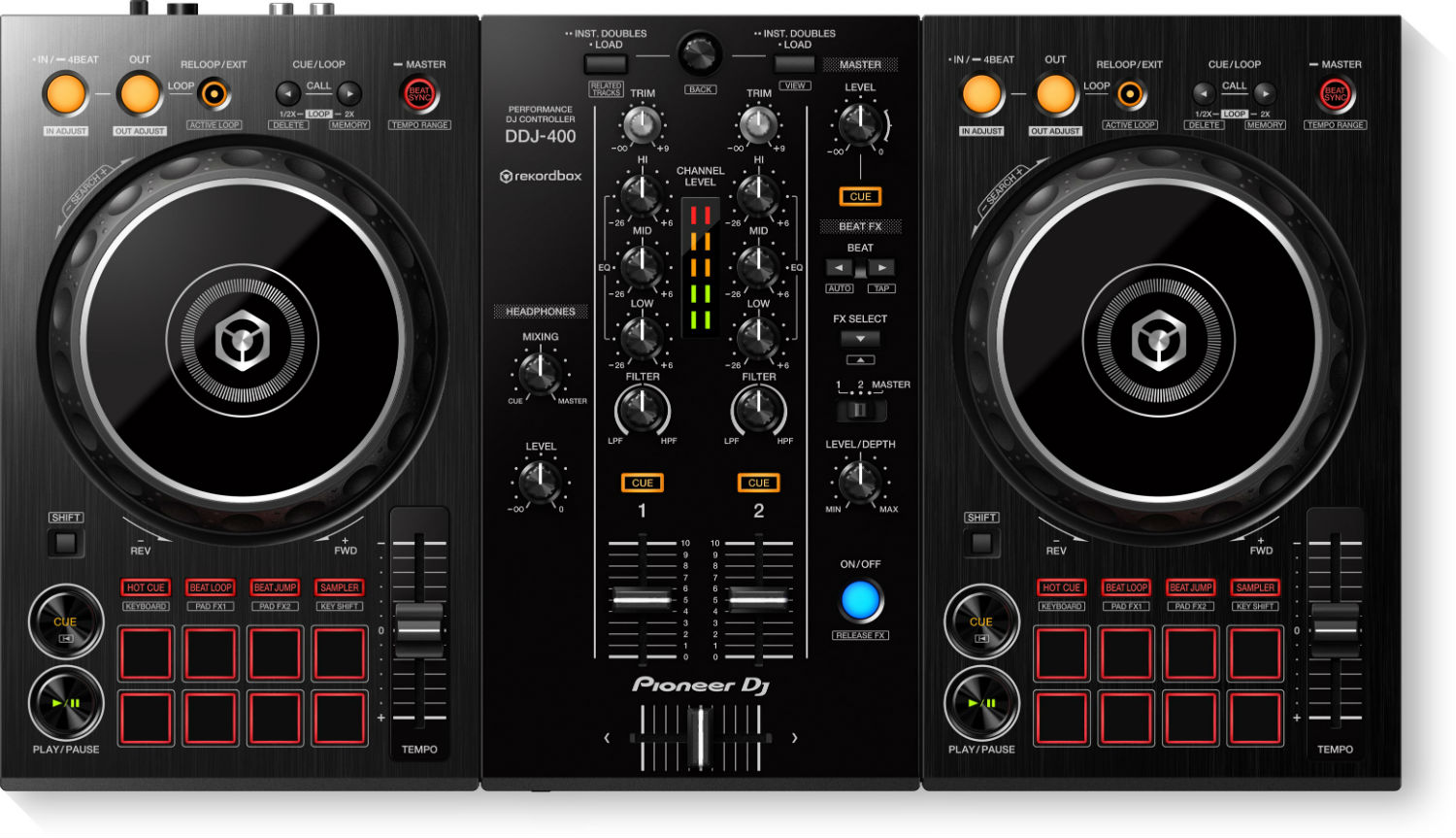 Controladora DJ | Pioneer DJ DDJ-400, 2 canales, Rekordbox DJ, 2