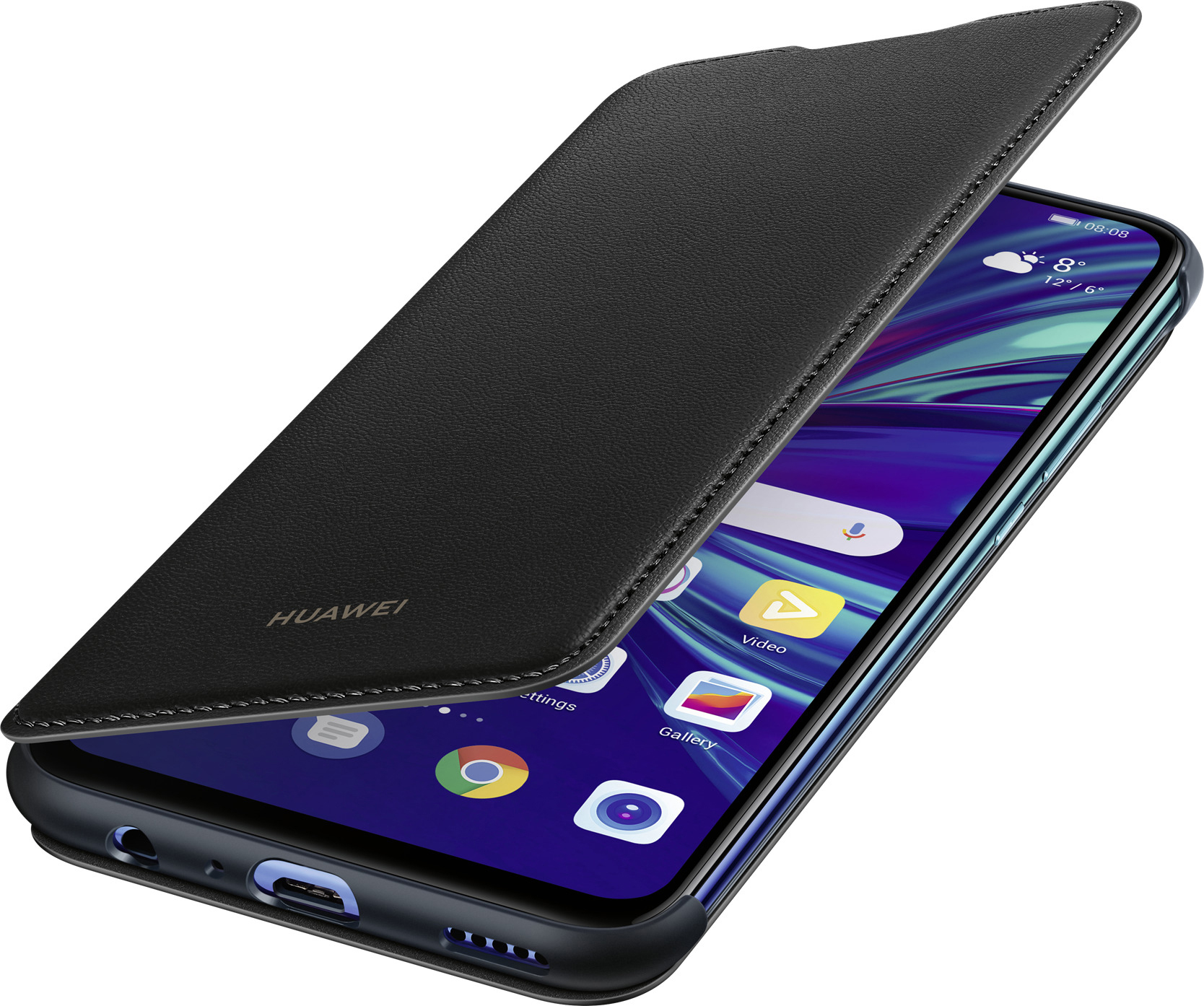 HUAWEI Flip Cover Bookcover, für Huawei P smart 2019, Schwarz