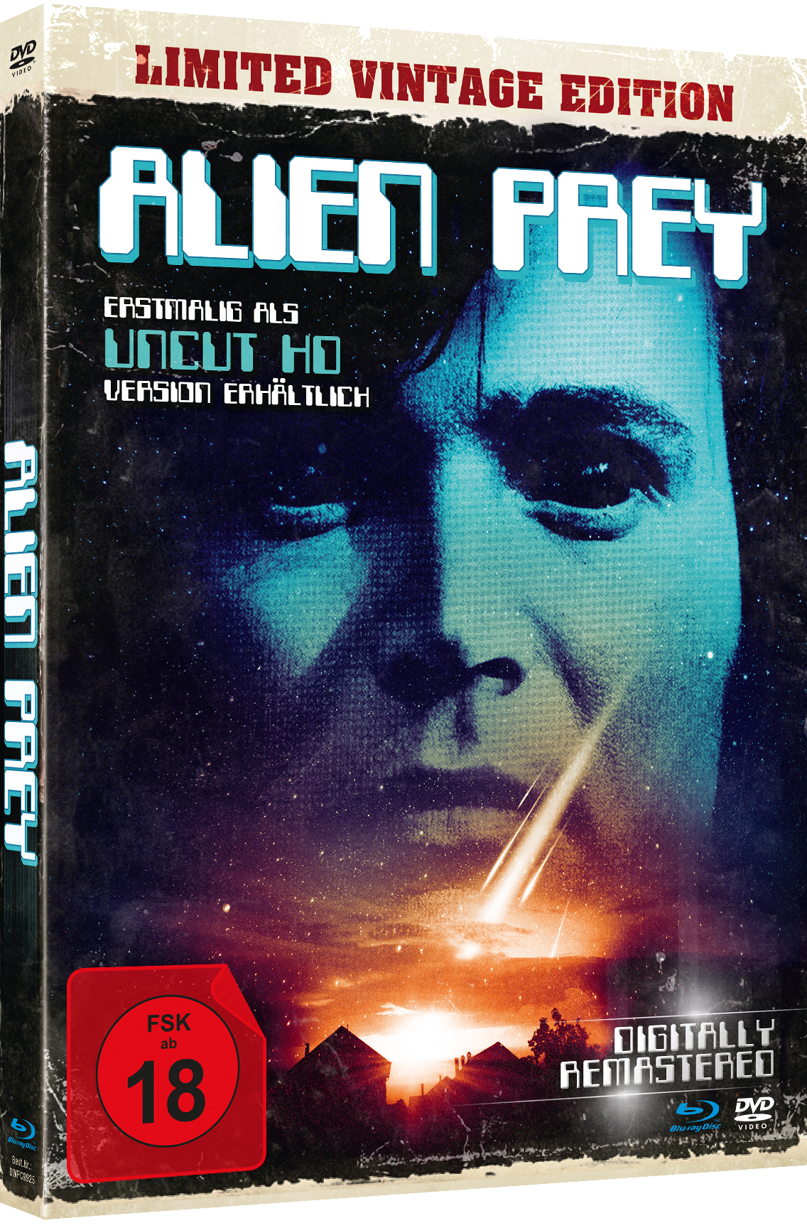 DVD-Cover mit dem Gesicht eines Mannes und einer Landschaft mit Sonnenuntergang.