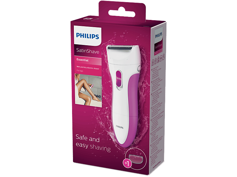 Philips HP6341/00 elektrischer Nass- und Trockenrasierer SatinShave Essential, pink; Damenrasierer — Foto 2 von 4
