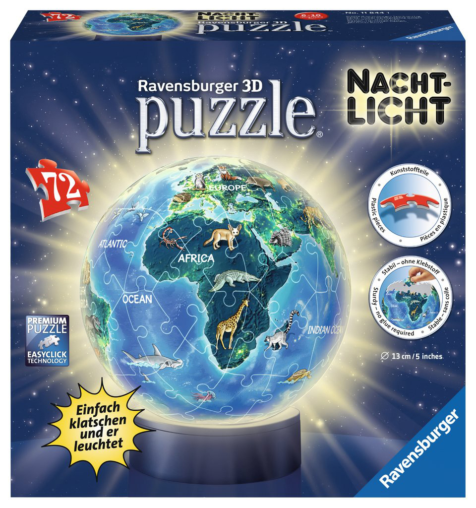 RAVENSBURGER Puzzle bei Erde - Mehrfarbig 3D Nacht Nachtlicht