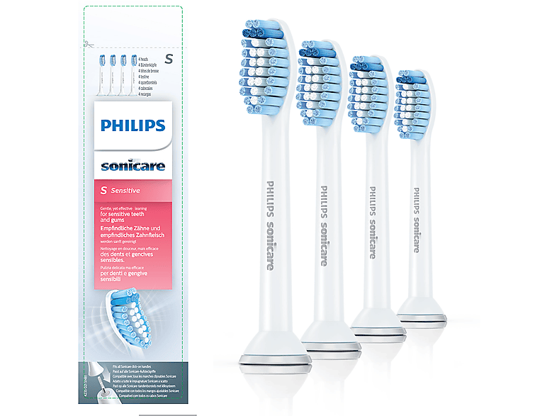 Philips HX6054/07 Sonicare S Sensitive Standard Aufsteckbürsten für Schallzahnbürsten