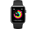 APPLE Watch Series 3 38 mm - Smartwatch (140-210 mm, Kunststoff, Armband: Schwarz / Gehäuse: Dunkelgrau)