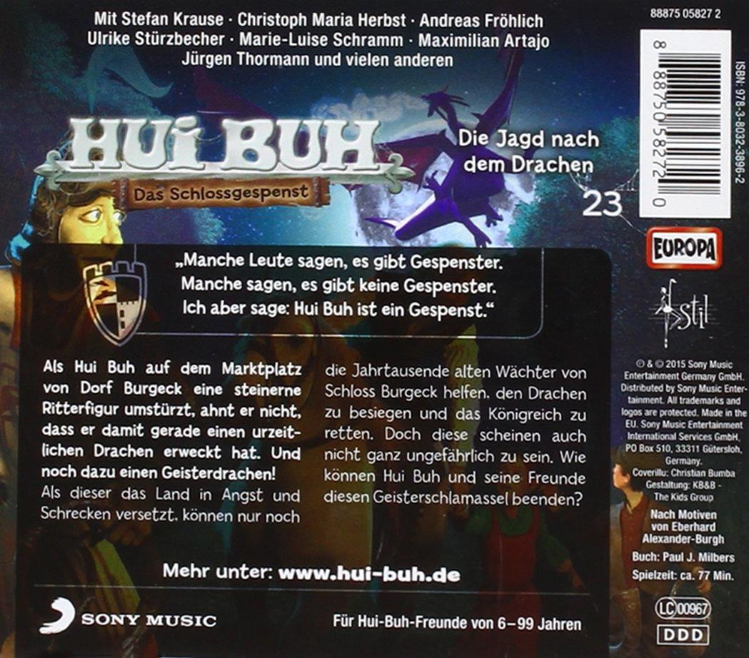 DVD-Rückseite mit Text und einem Zeichentrickdrachen.