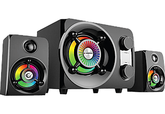 RAMPAGE RMS-G8 2+1 25W Rainbow Led Işıklı Gaming Bilgisayar Hoparlörü_0