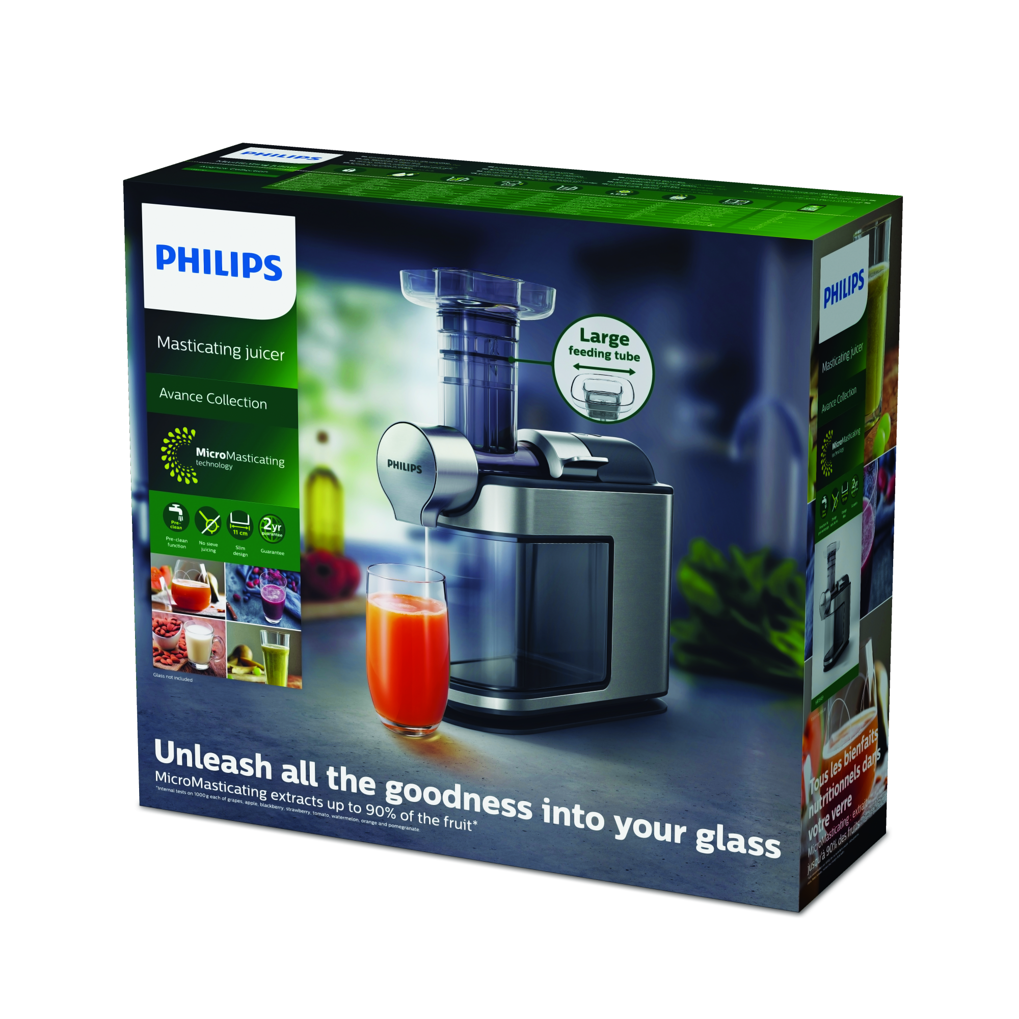 PHILIPS Avance Collection Slow Juicer Entsafter HR1949/20, edelstahl gebürstet Slow Juicer 200 Watt, Edelstahl gebürstet