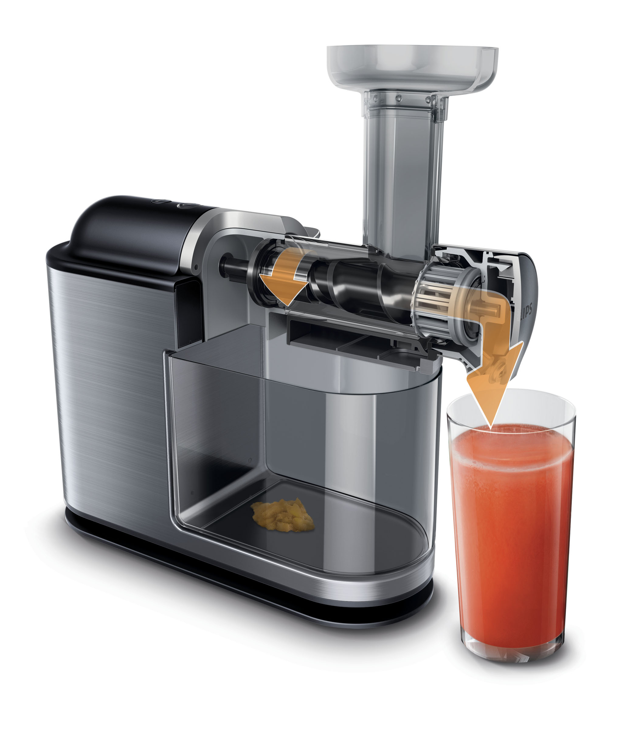 PHILIPS Avance Collection Slow Juicer Entsafter HR1949/20, edelstahl gebürstet Slow Juicer 200 Watt, Edelstahl gebürstet