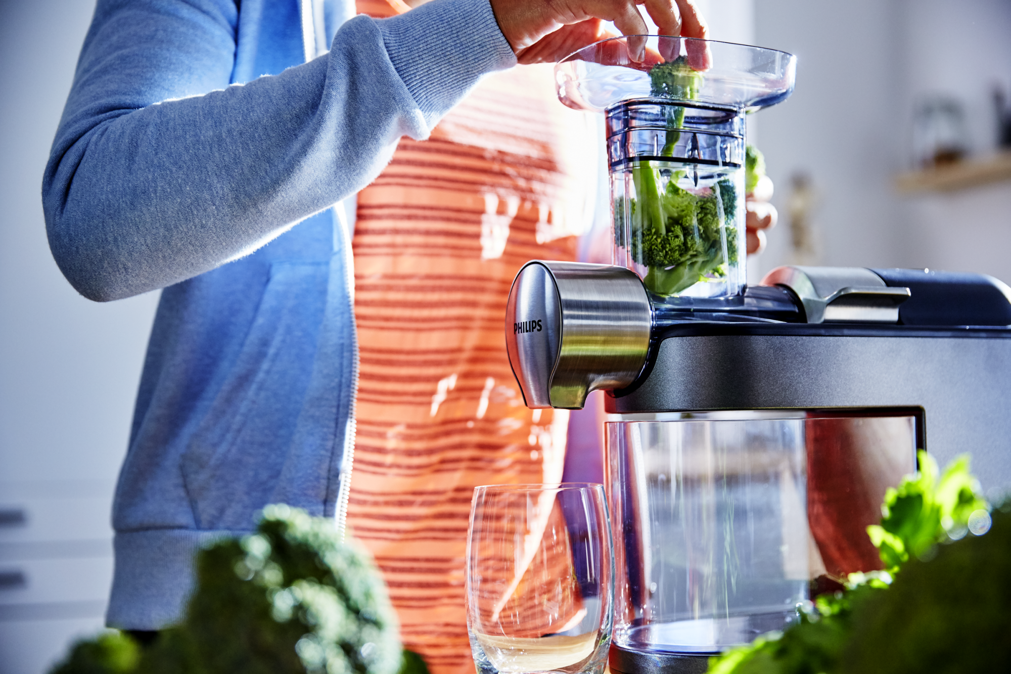 PHILIPS Avance Collection Slow Juicer Entsafter HR1949/20, edelstahl gebürstet Slow Juicer 200 Watt, Edelstahl gebürstet
