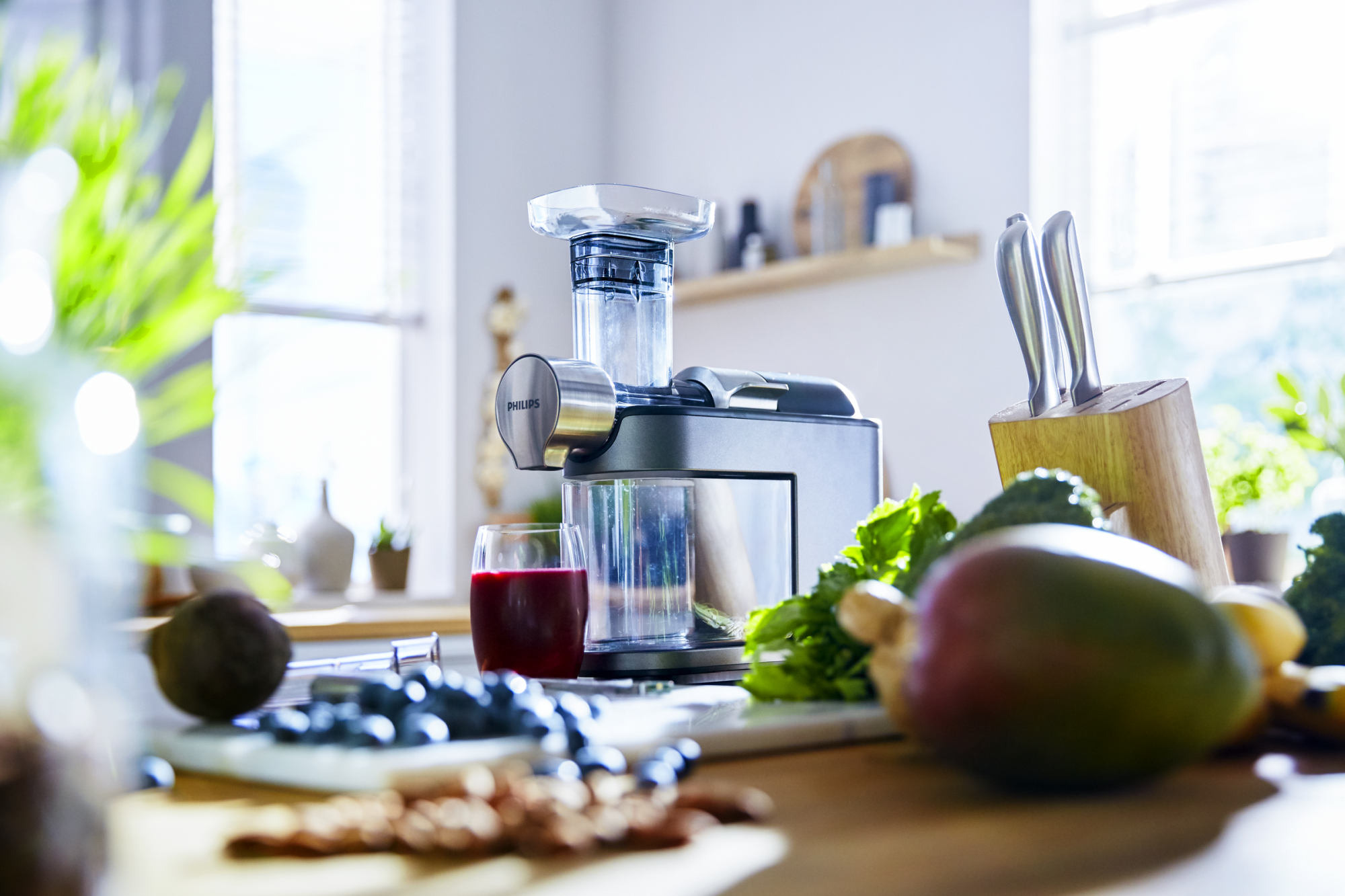 PHILIPS Avance Collection Slow Juicer Entsafter HR1949/20, edelstahl gebürstet Slow Juicer 200 Watt, Edelstahl gebürstet