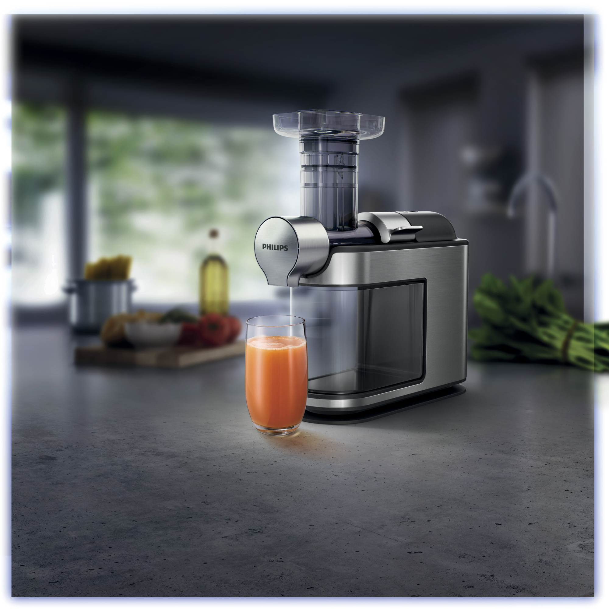 PHILIPS Avance Collection Slow Juicer Entsafter HR1949/20, edelstahl gebürstet Slow Juicer 200 Watt, Edelstahl gebürstet