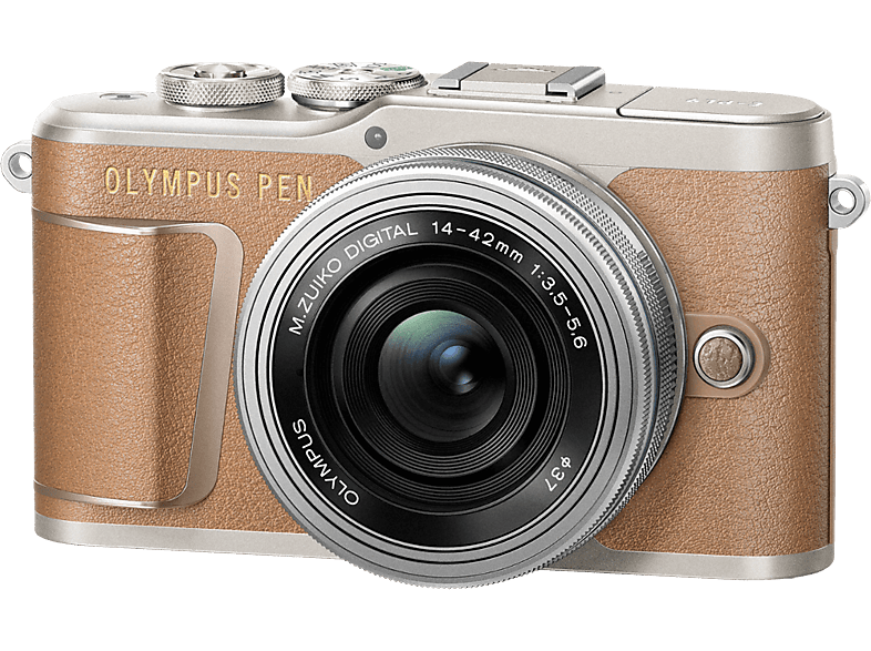 OLYMPUS Hybride camera PEN E-PL9 Bruin + 14-42 mm Pancake (V205092NE000)