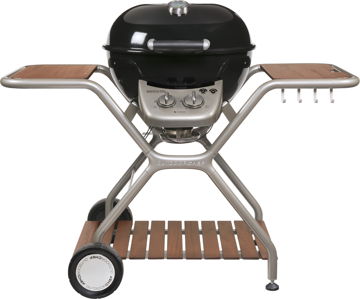 OUTDOORCHEF 18.127.99 Montreux 570 G Wood - Gasgrill (Schwarz/Holz)
