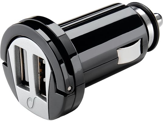 CELLULAR LINE USB Car Charger Dual, 2A - Caricatore da auto (Nero)