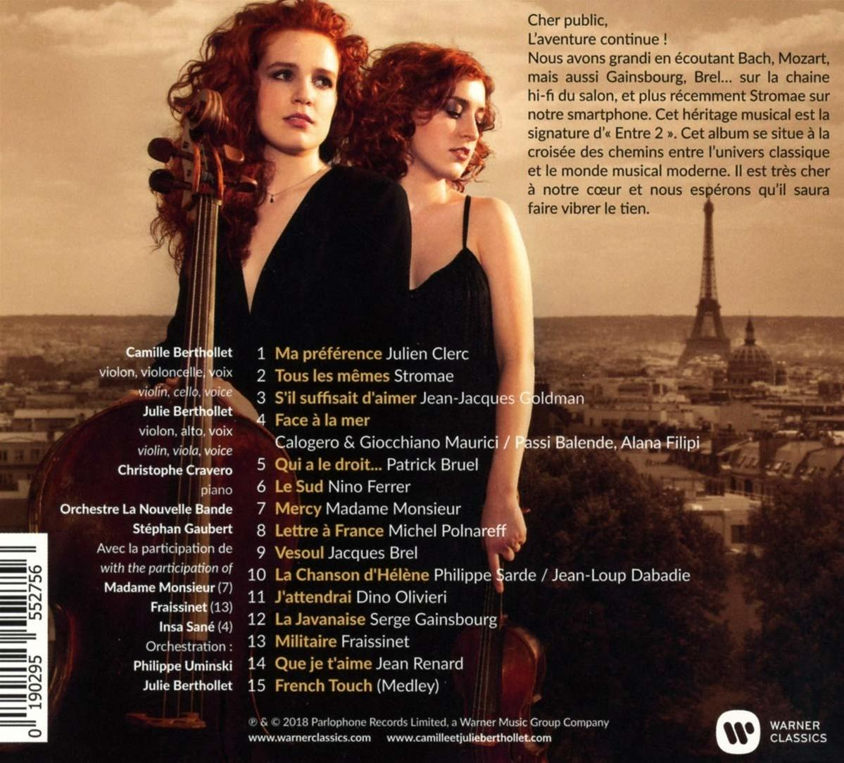 Albumhoes met twee roodharige vrouwen, een cello en een lijst met nummers.