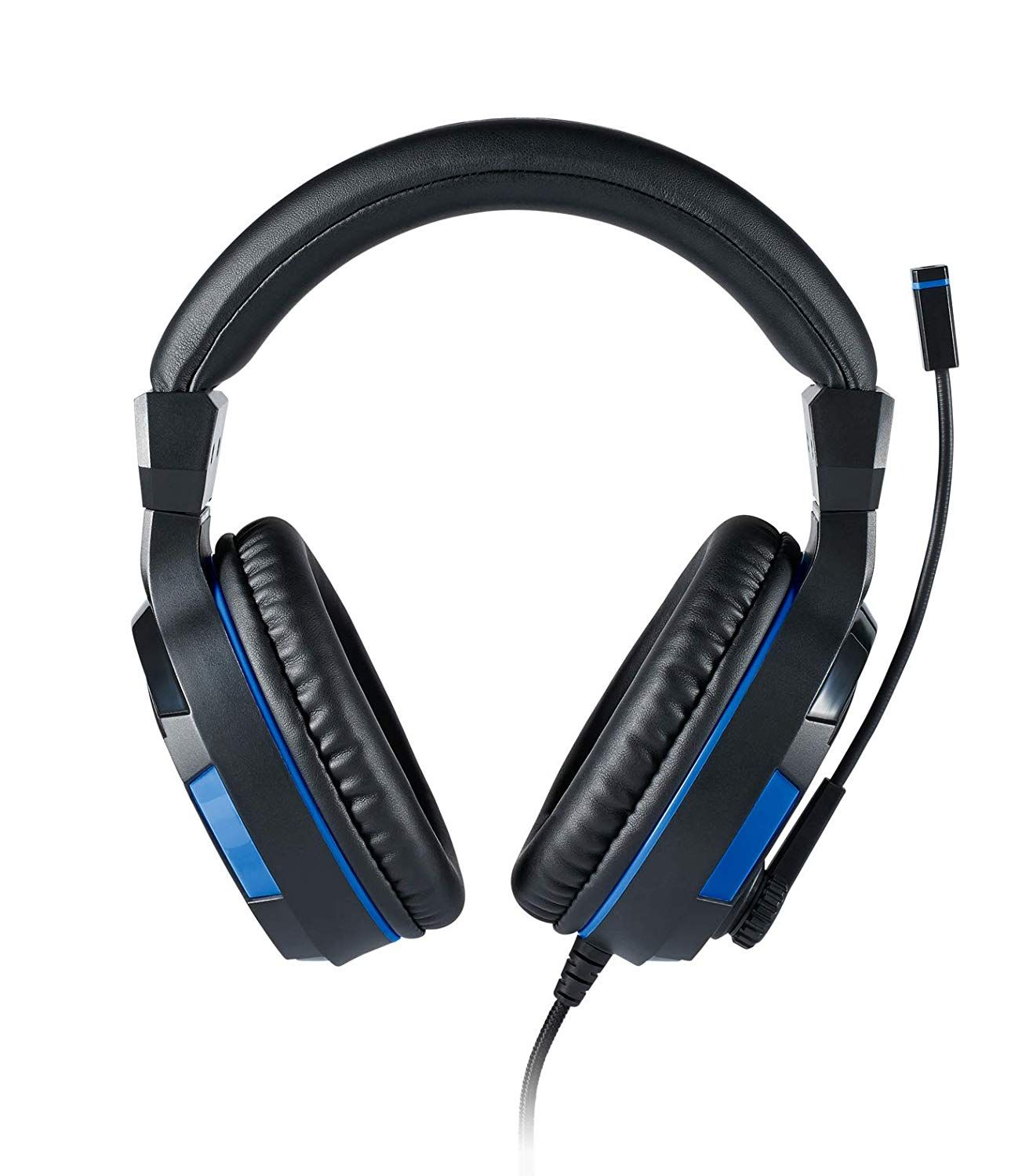 Casque de jeu Turtle Beach noir et bleu avec microphone.