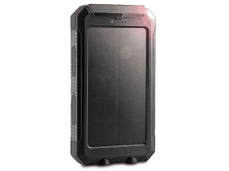 PowerBank - Muvit Solar MUCHP0111, 10.000 mAh, 2 USB, Brújula, Linterna, Negro